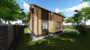 Дом из бруса (200х150) - проект № 1002