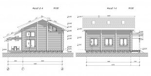 Дом из бруса (190х142) - проект №1259